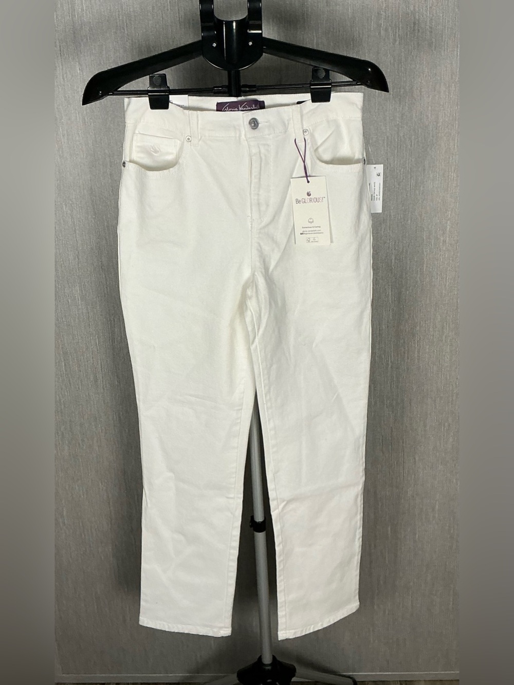 Gloria Vanderbilt White Slim Straight Pants Size 8P
